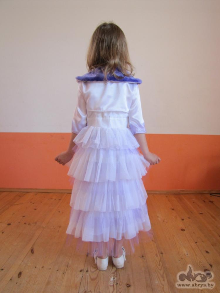 Костюмы для девочек - Нарядное платье бело-фиолетовое 1