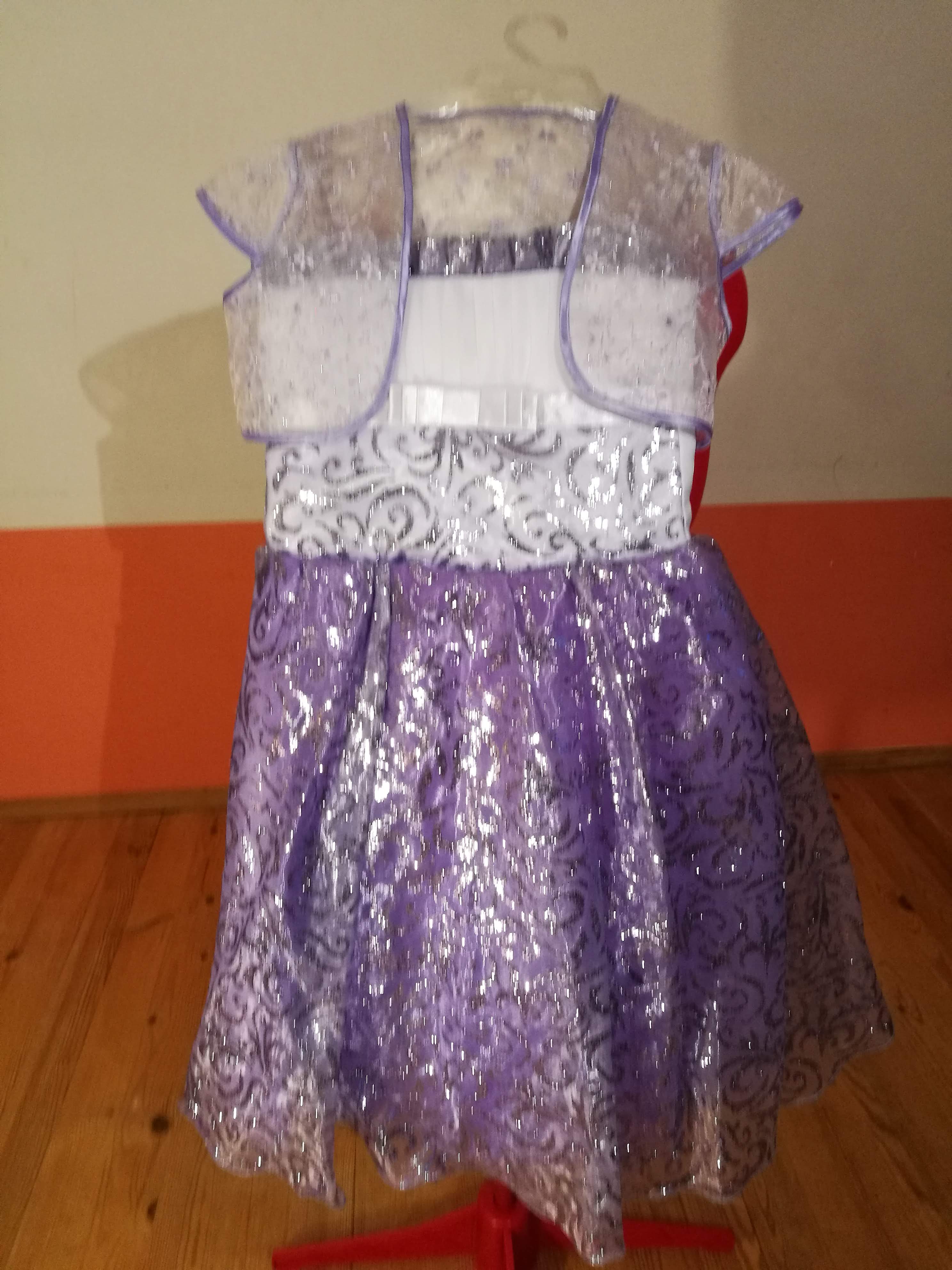 Костюмы для девочек - Нарядное фиолетовое блестящее платье