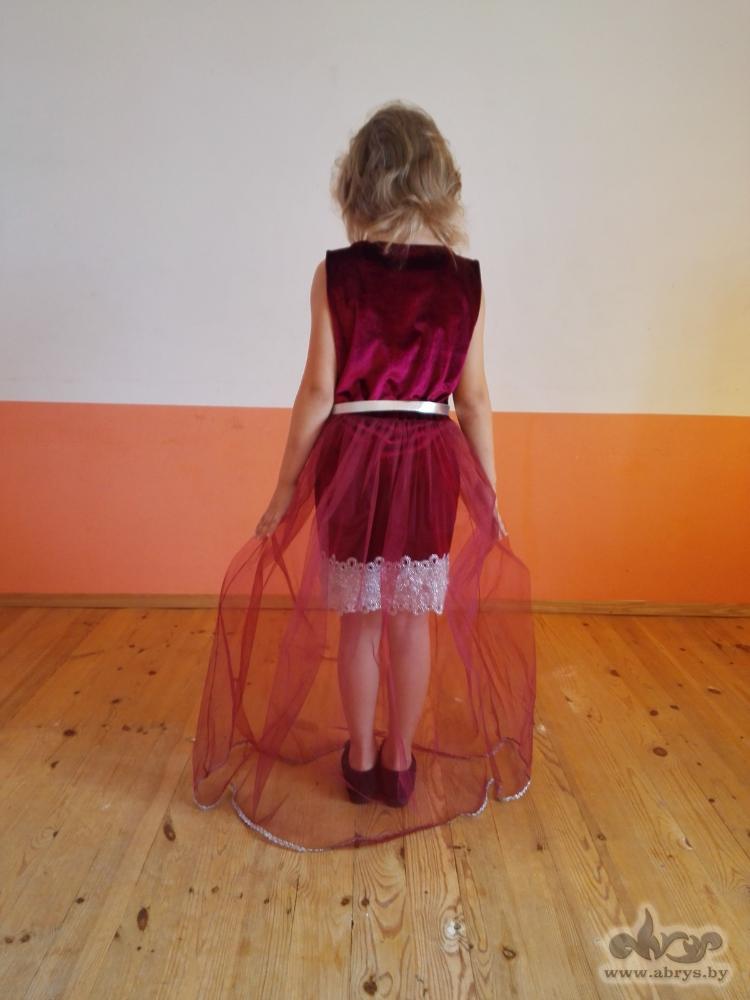 Костюмы для девочек - Платье нарядное бордовое