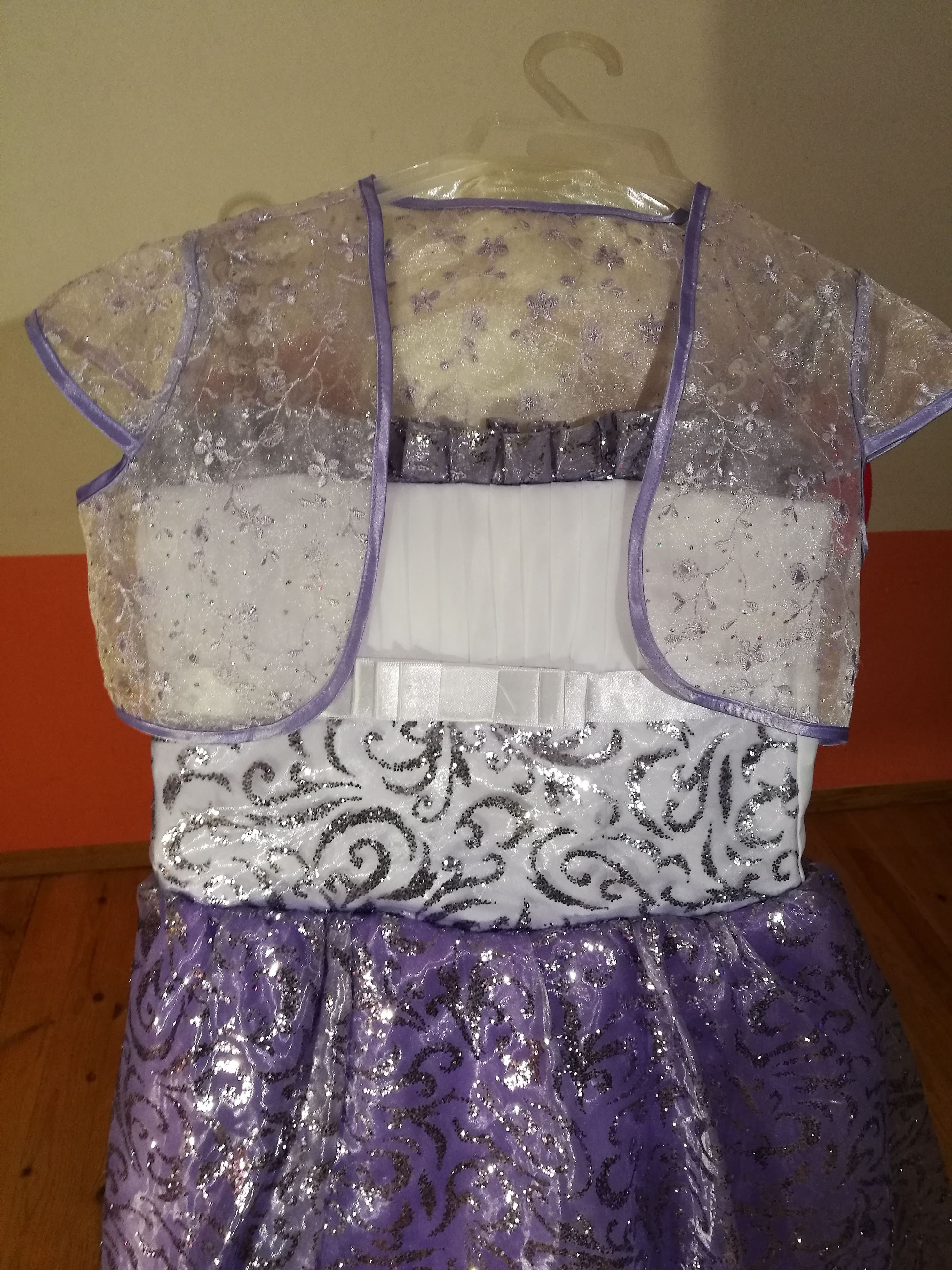 Костюмы для девочек - Нарядное фиолетовое блестящее платье